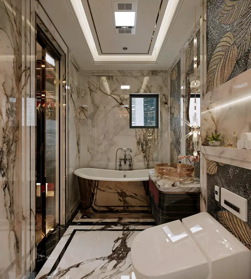 Mẫu phòng vệ sinh đẹp phong cách luxury cho căn hộ Penthouse