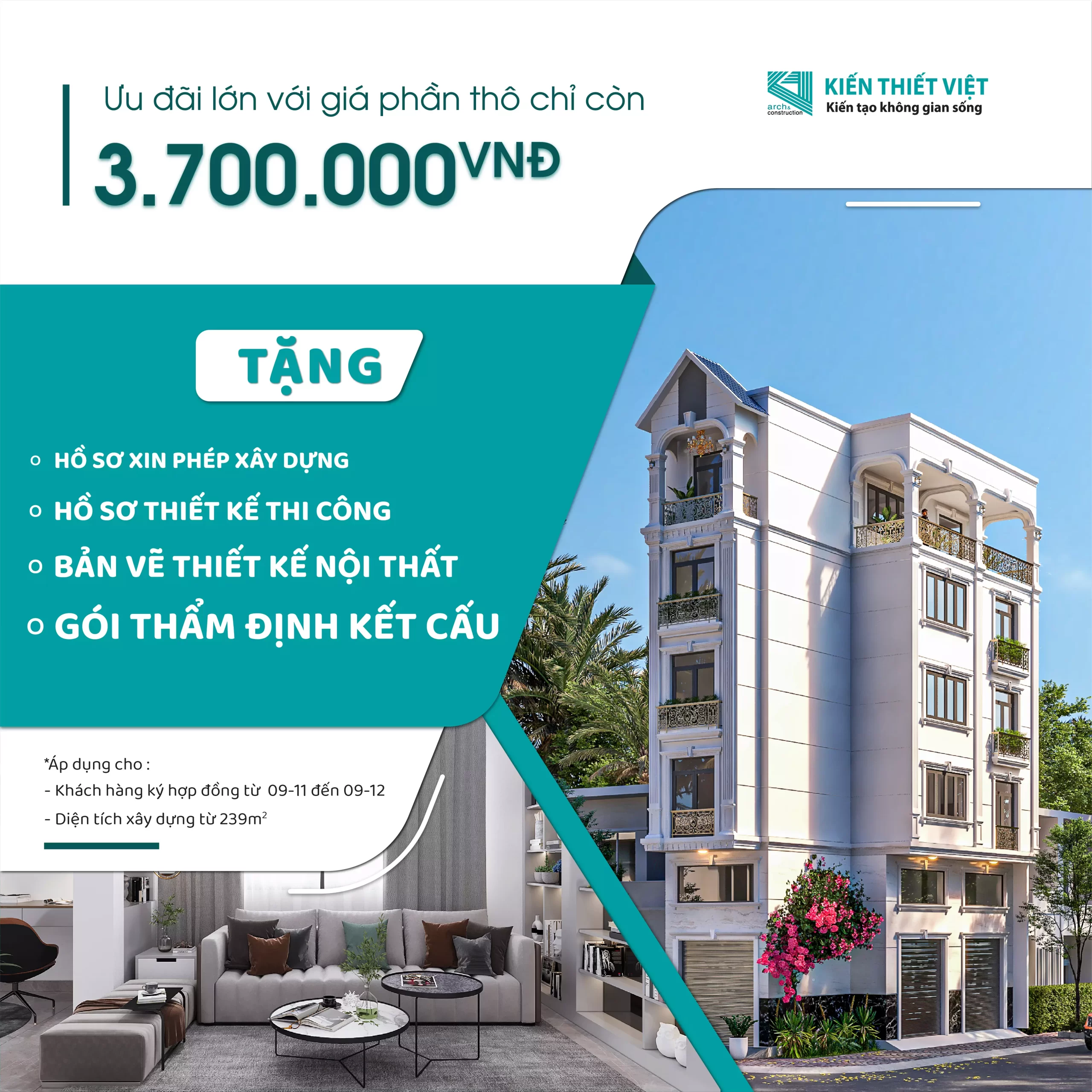 Ưu đãi tháng 11 xây nhà cuối năm