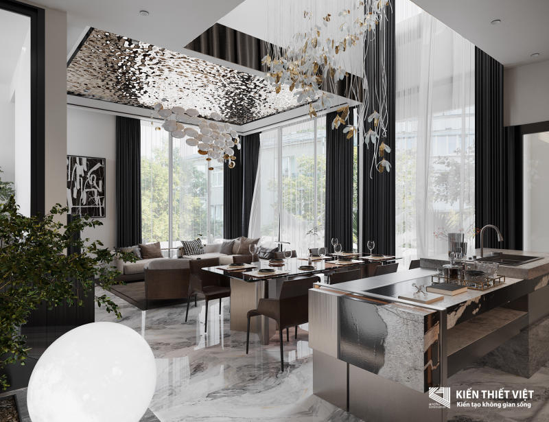 Thiết kế nội thất phòng khách bếp (7)