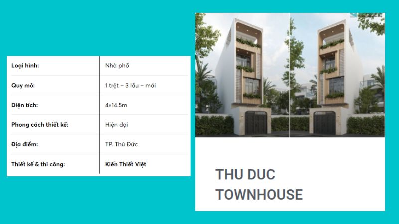 dự án xây dựng nhà phố Thủ đức townhouse