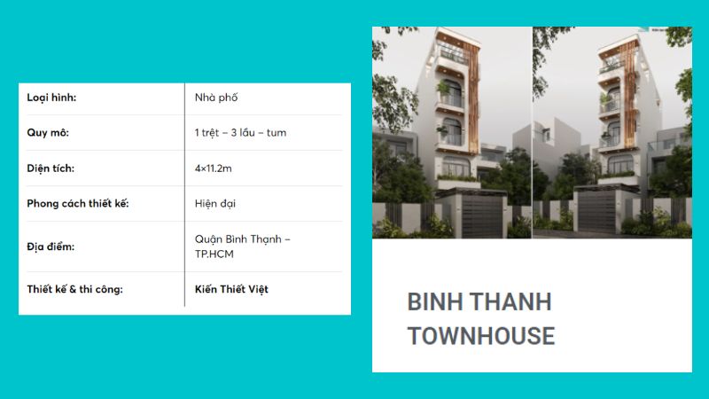 dự án xây dựng nhà phố tại bình thạnh