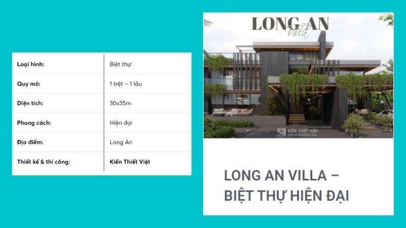 xây dựng nhà phố biệt thự long an villa